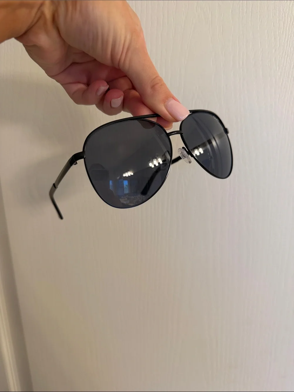 Quay Australia Black Aviator Sunglasses with Dark Lenses